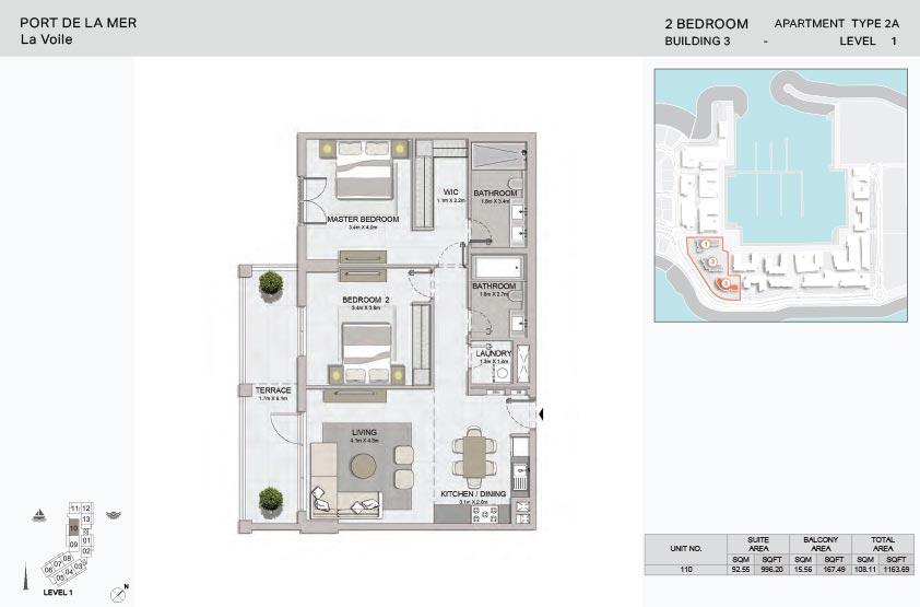 Meraas La Voile Building 3 at Port De La Mer - Floor Plan